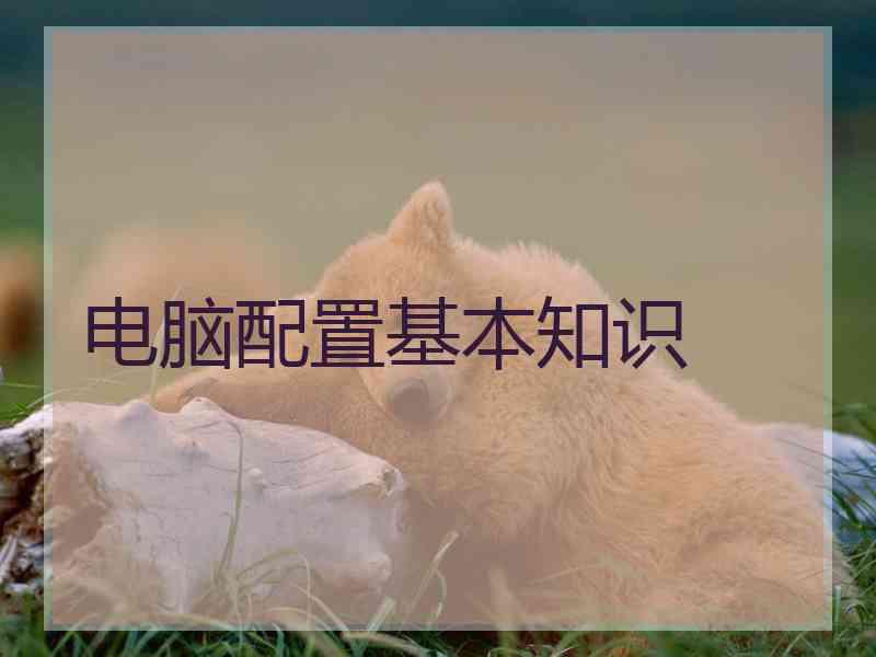 电脑配置基本知识