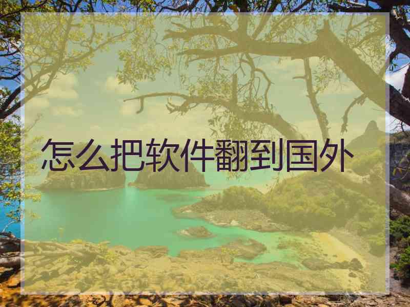 怎么把软件翻到国外