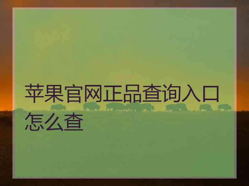 苹果官网正品查询入口怎么查
