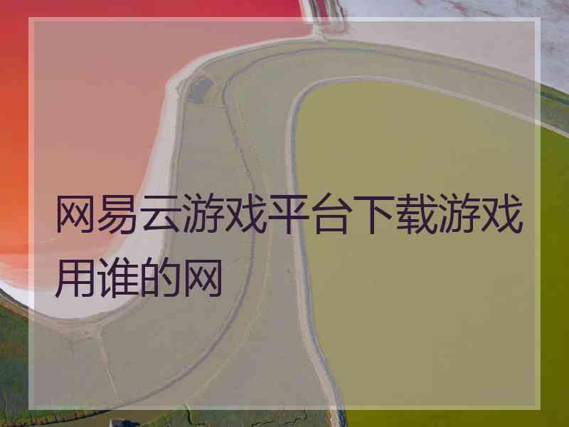 网易云游戏平台下载游戏用谁的网