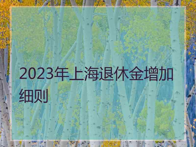 2023年上海退休金增加细则