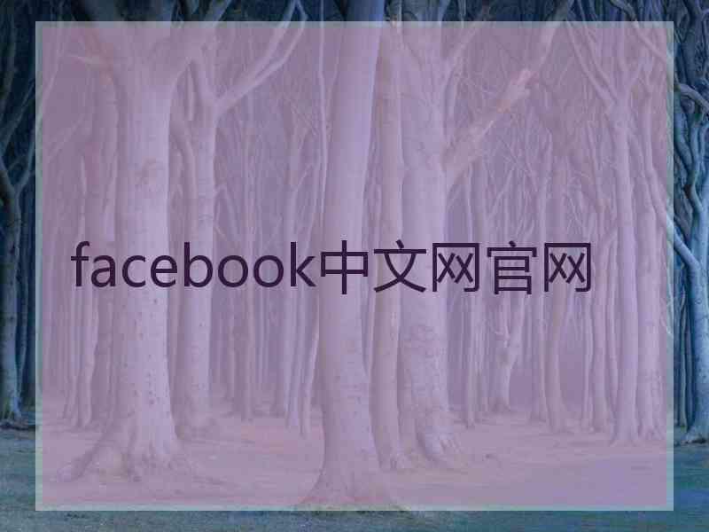 facebook中文网官网