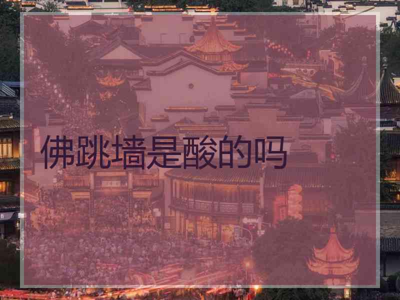 佛跳墙是酸的吗