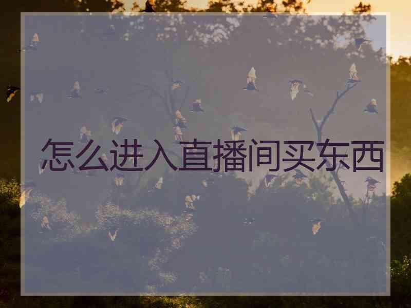 怎么进入直播间买东西