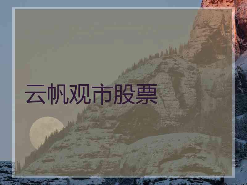 云帆观市股票