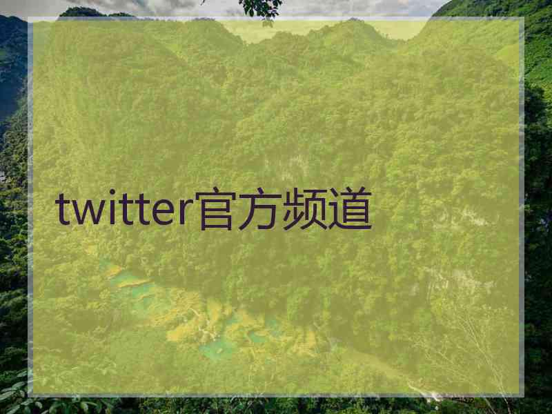 twitter官方频道