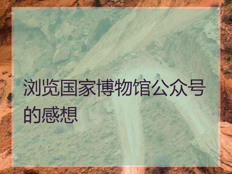 浏览国家博物馆公众号的感想