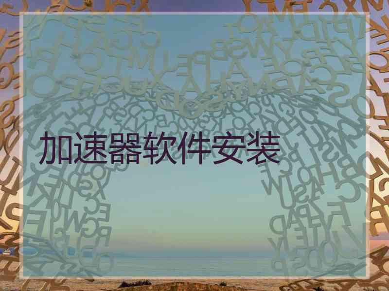 加速器软件安装