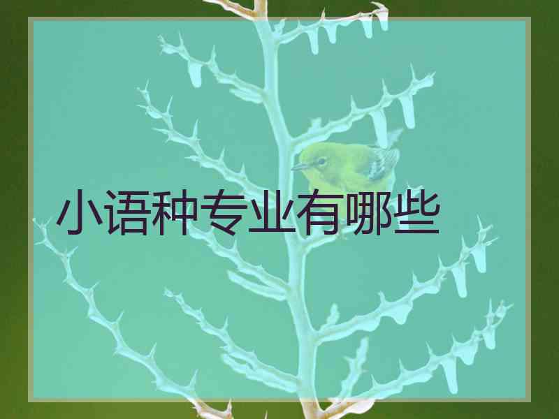 小语种专业有哪些