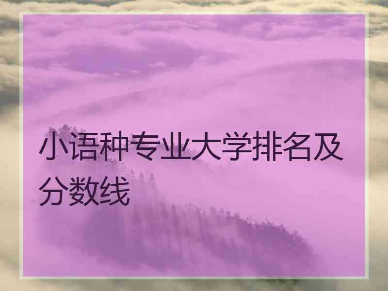 小语种专业大学排名及分数线