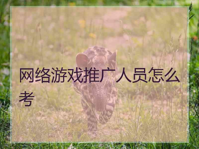 网络游戏推广人员怎么考
