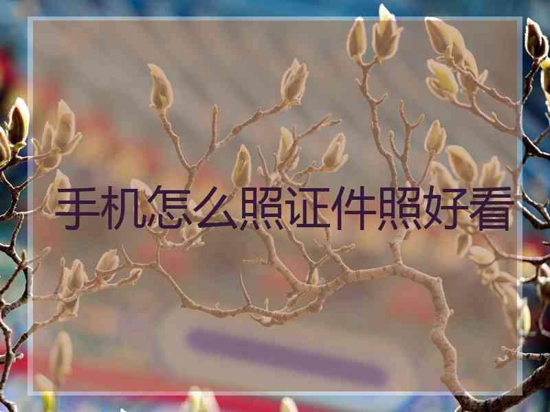 手机怎么照证件照好看