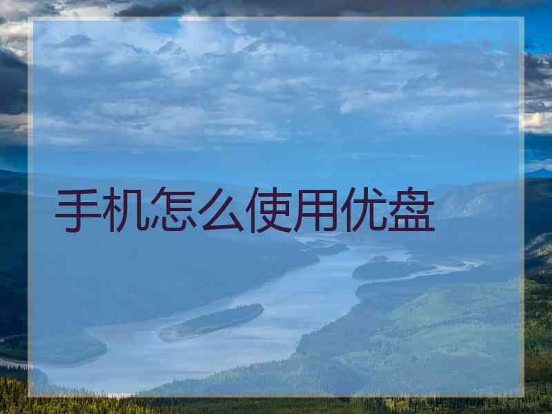 手机怎么使用优盘