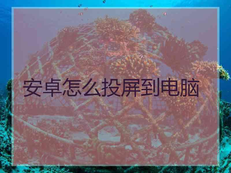 安卓怎么投屏到电脑