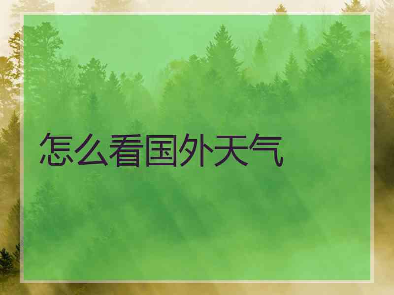 怎么看国外天气