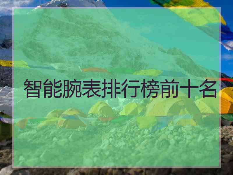 智能腕表排行榜前十名