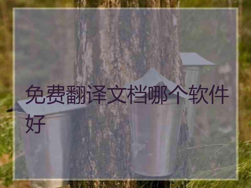 免费翻译文档哪个软件好