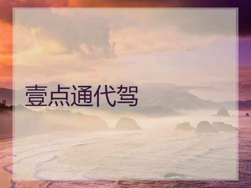 壹点通代驾