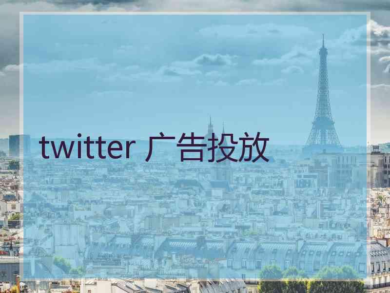 twitter 广告投放