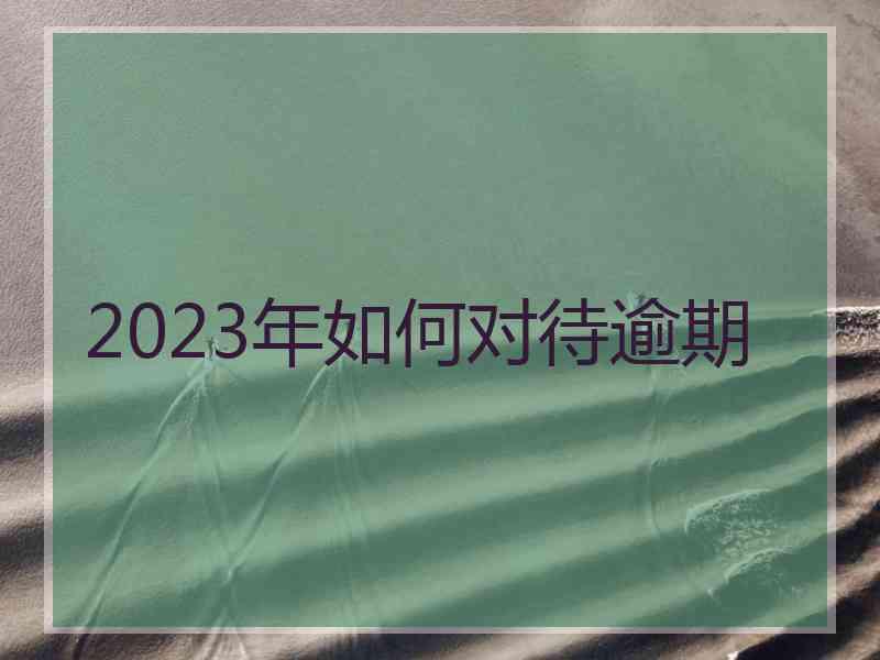 2023年如何对待逾期