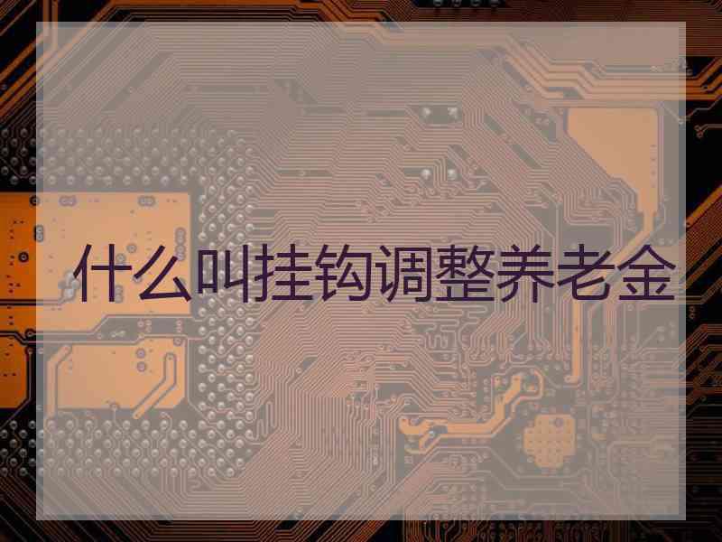 什么叫挂钩调整养老金