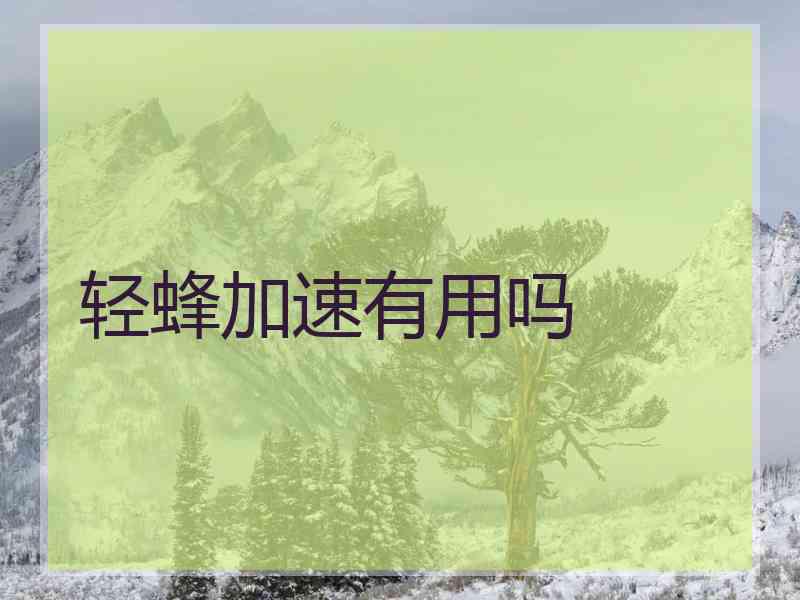轻蜂加速有用吗