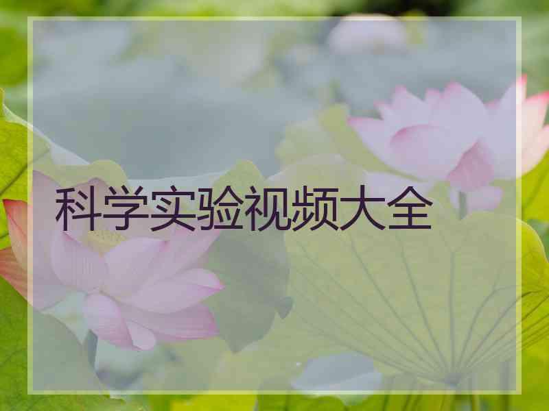 科学实验视频大全