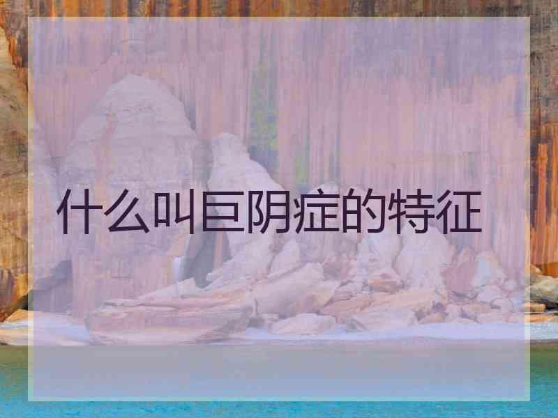 什么叫巨阴症的特征