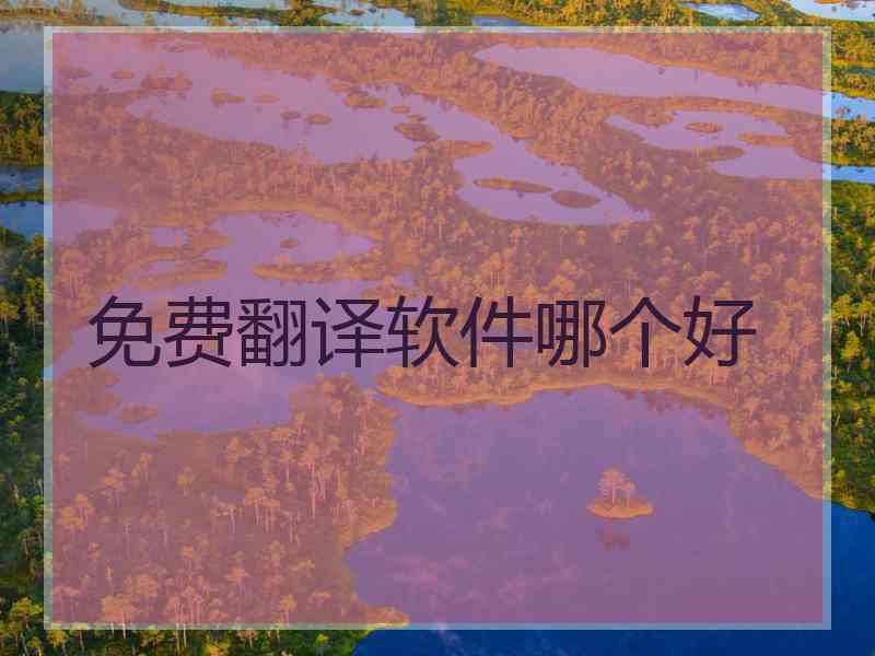 免费翻译软件哪个好