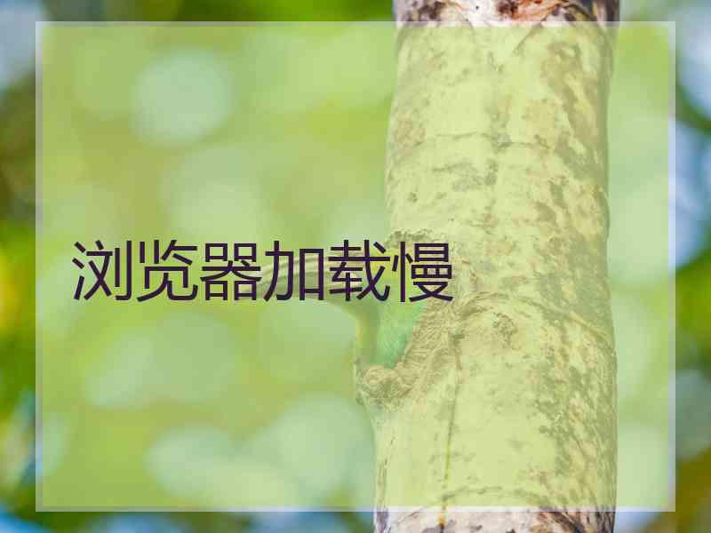 浏览器加载慢