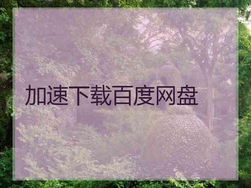 加速下载百度网盘
