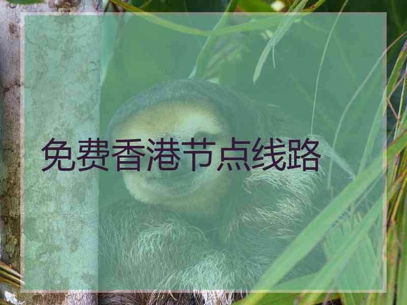 免费香港节点线路