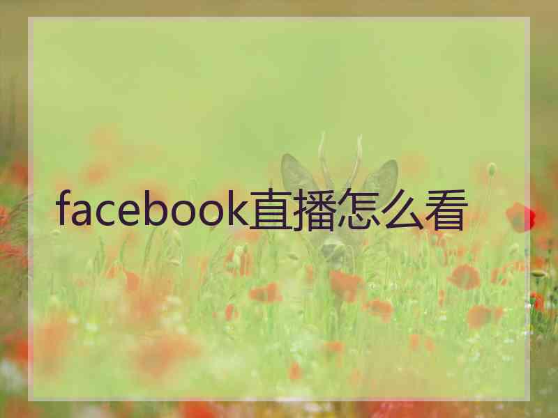 facebook直播怎么看